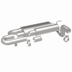 MagnaFlow 19620 overland series axle-back exhaust, rear three-quarter view of the turntable spin