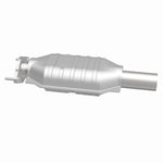 MagnaFlow 457018 carb direct-fit catalytic converter, side view of the turntable spin