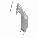 MagnaFlow 452911 carb manifold converter, side view of the turntable spin
