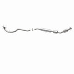 MagnaFlow 52581 oem grade direct-fit catalytic converter, opposite rear three-quarter view of the turntable spin