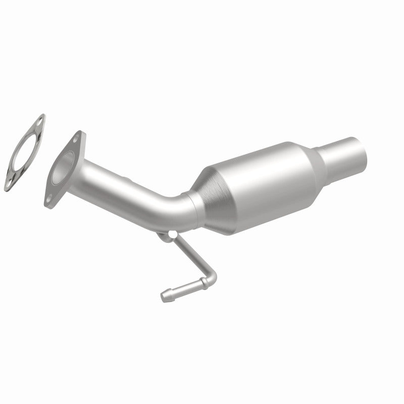 MagnaFlow 52966 oem grade direct-fit catalytic converter, front three-quarter view of the turntable spin
