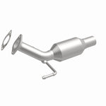 MagnaFlow 52966 oem grade direct-fit catalytic converter, front three-quarter view of the turntable spin
