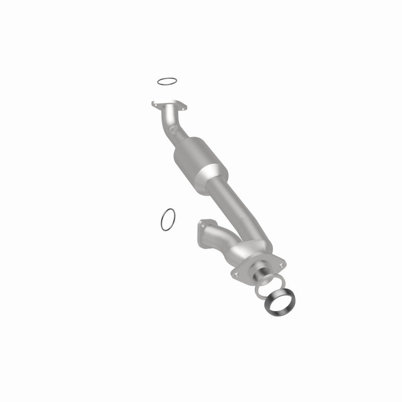 MagnaFlow 49211 oem grade direct-fit catalytic converter, rear three-quarter view of the turntable spin