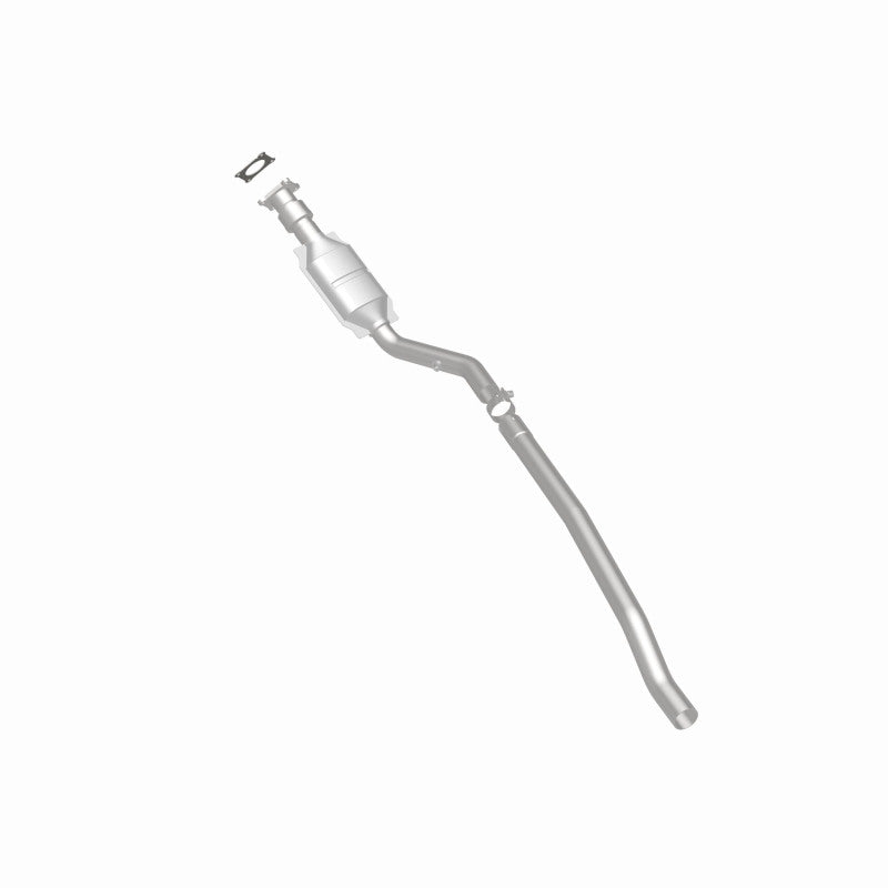 MagnaFlow 93277 hm grade direct-fit catalytic converter, rear three-quarter view of the turntable spin