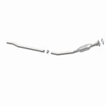 MagnaFlow 93425 hm grade direct-fit catalytic converter, opposite rear three-quarter view of the turntable spin