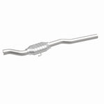 MagnaFlow 93276 epa direct-fit catalytic converter, front three-quarter view of the turntable spin