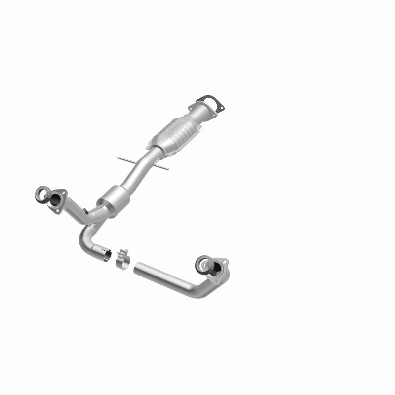 MagnaFlow 49110 oem grade direct-fit catalytic converter, opposite front three-quarter view of the turntable spin