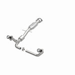 MagnaFlow 49110 oem grade direct-fit catalytic converter, opposite front three-quarter view of the turntable spin