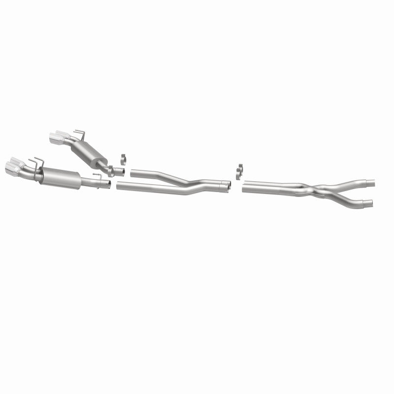 MagnaFlow 15053 street series cat-back exhaust, side view of the turntable spin