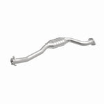 MagnaFlow 93421 hm grade direct-fit catalytic converter, front three-quarter view of the turntable spin