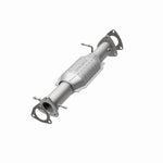 MagnaFlow 93484 hm grade direct-fit catalytic converter, opposite front three-quarter view of the turntable spin