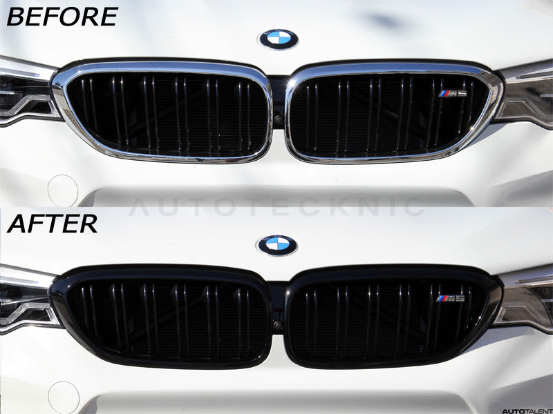 AutoTecknic Replacement Gloss Black Front Grille Surrounds - F90 M5 - autotalent