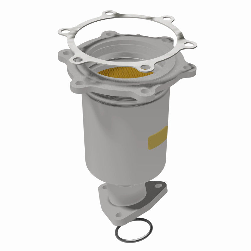 MagnaFlow 50212 hm grade direct-fit catalytic converter, rear view of the turntable spin