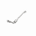 MagnaFlow 4451208 carb direct-fit catalytic converter, opposite front three-quarter view of the turntable spin