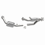MagnaFlow 444034 carb direct-fit catalytic converter, opposite side view of the turntable spin