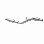 MagnaFlow 24318 hm grade direct-fit catalytic converter, opposite rear three-quarter view of the turntable spin