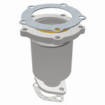 MagnaFlow 49299 oem grade direct-fit catalytic converter, opposite rear three-quarter view of the turntable spin