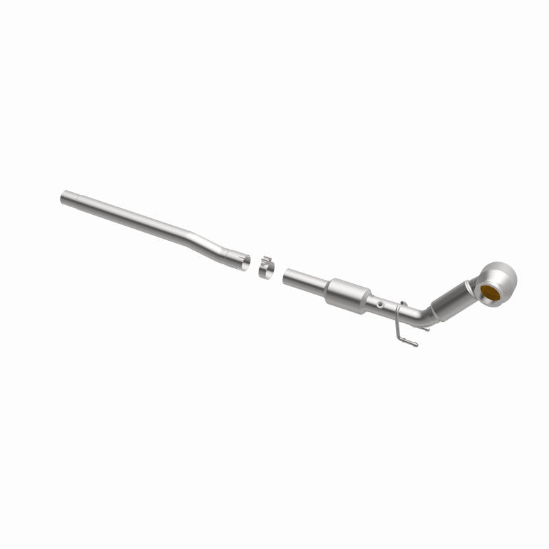 MagnaFlow 52392 oem grade direct-fit catalytic converter, opposite front three-quarter view of the turntable spin