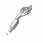 MagnaFlow 52057 oem grade manifold converter, rear view of the turntable spin