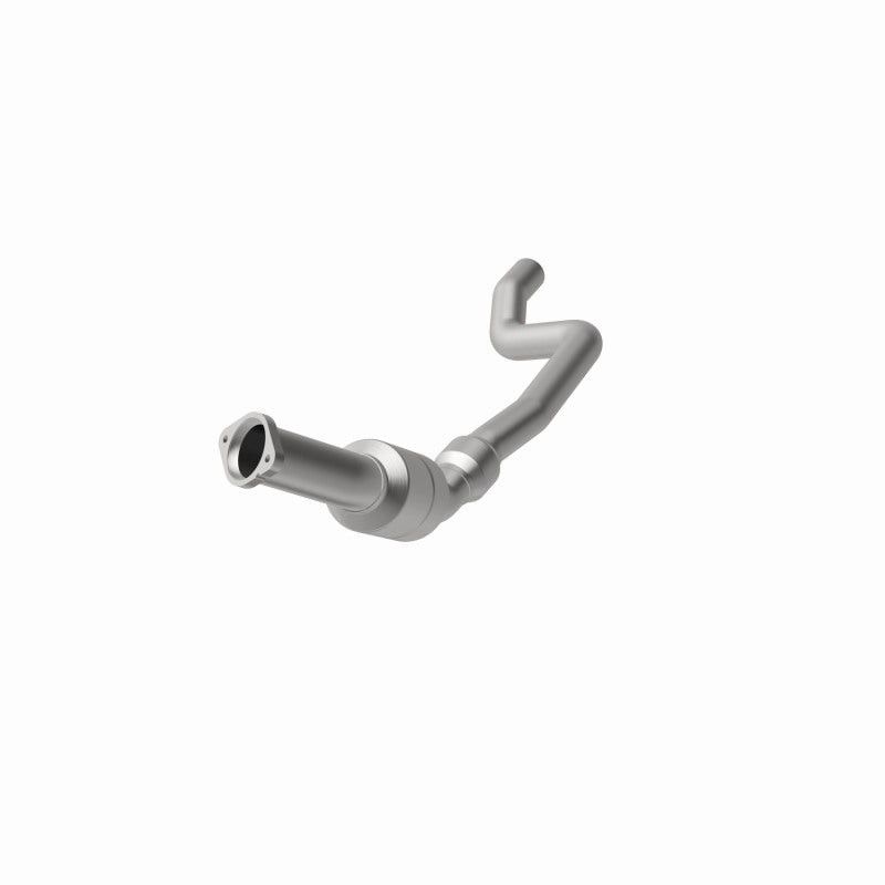MagnaFlow 5561584 carb direct-fit catalytic converter, opposite front three-quarter view of the turntable spin
