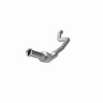 MagnaFlow 5561584 carb direct-fit catalytic converter, opposite front three-quarter view of the turntable spin