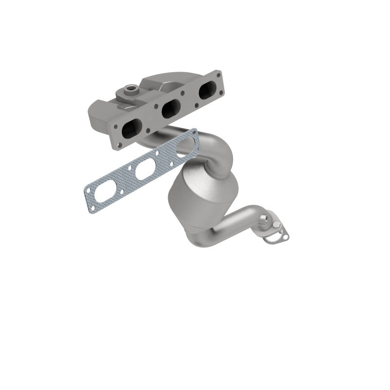 MagnaFlow 50175 hm grade manifold converter, opposite front three-quarter view of the turntable spin