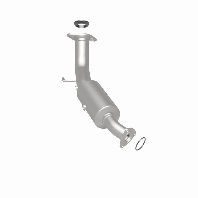 MagnaFlow 5461182 carb direct-fit catalytic converter, rear three-quarter view of the turntable spin