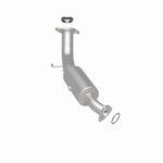 MagnaFlow 5461182 carb direct-fit catalytic converter, rear three-quarter view of the turntable spin