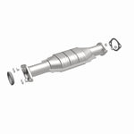 MagnaFlow 24239 hm grade direct-fit catalytic converter, front three-quarter view of the turntable spin