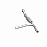 MagnaFlow 93122 hm grade direct-fit catalytic converter, rear three-quarter view of the turntable spin