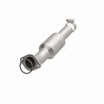 MagnaFlow 49156 oem grade direct-fit catalytic converter, opposite front three-quarter view of the turntable spin