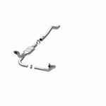 MagnaFlow 93416 hm grade direct-fit catalytic converter, opposite front three-quarter view of the turntable spin
