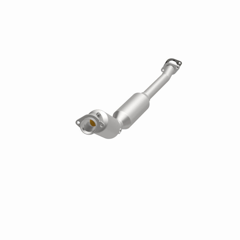 MagnaFlow 5411011 carb direct-fit catalytic converter, opposite front three-quarter view of the turntable spin