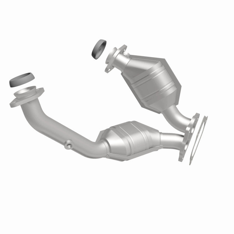 MagnaFlow 49401 oem grade direct-fit catalytic converter, side view of the turntable spin