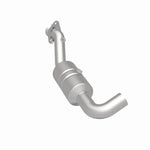 MagnaFlow 52591 oem grade direct-fit catalytic converter, rear three-quarter view of the turntable spin