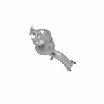 MagnaFlow 52316 oem grade direct-fit catalytic converter, rear three-quarter view of the turntable spin