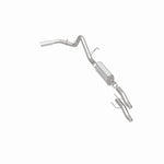 MagnaFlow 15000 street series cat-back exhaust, rear three-quarter view of the turntable spin