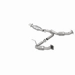 MagnaFlow 447243 carb direct-fit catalytic converter, rear view of the turntable spin