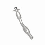 MagnaFlow 49461 oem grade direct-fit catalytic converter, rear three-quarter view of the turntable spin