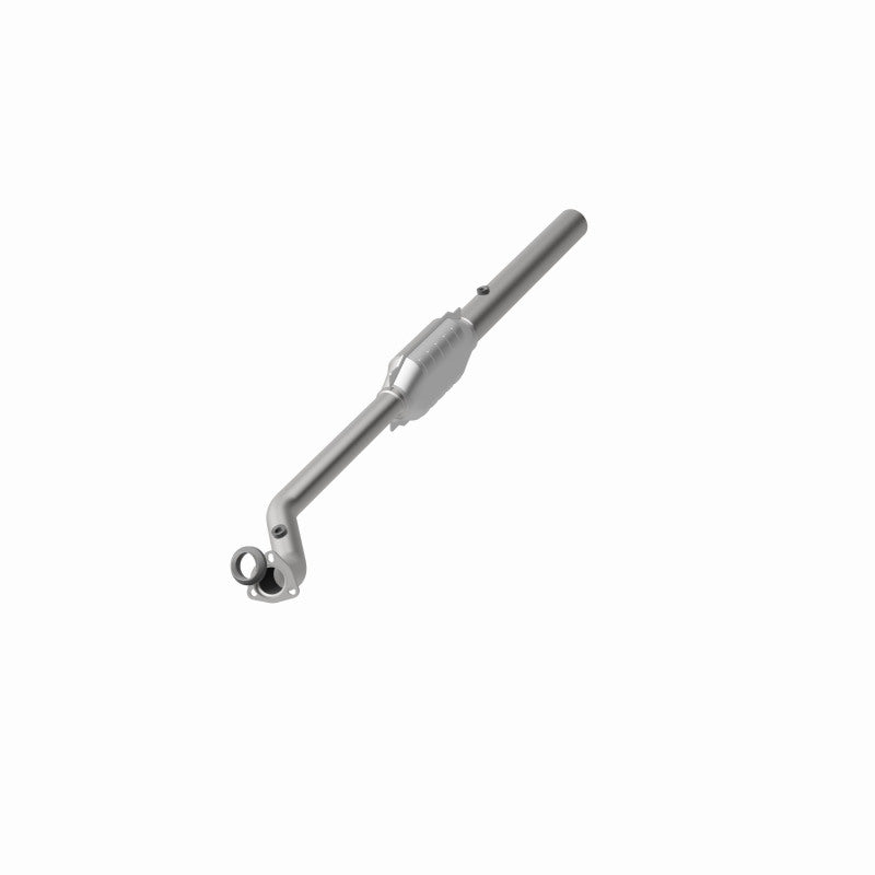 MagnaFlow 93613 hm grade direct-fit catalytic converter, opposite front three-quarter view of the turntable spin