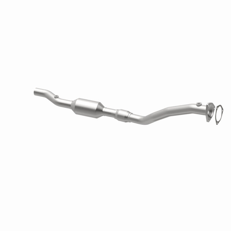 MagnaFlow 5461400 carb direct-fit catalytic converter, opposite rear three-quarter view of the turntable spin