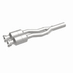 MagnaFlow 4481010 carb direct-fit catalytic converter, front three-quarter view of the turntable spin