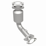 MagnaFlow 5571448 carb direct-fit catalytic converter, rear three-quarter view of the turntable spin