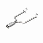 MagnaFlow 49085 oem grade direct-fit catalytic converter, rear view of the turntable spin