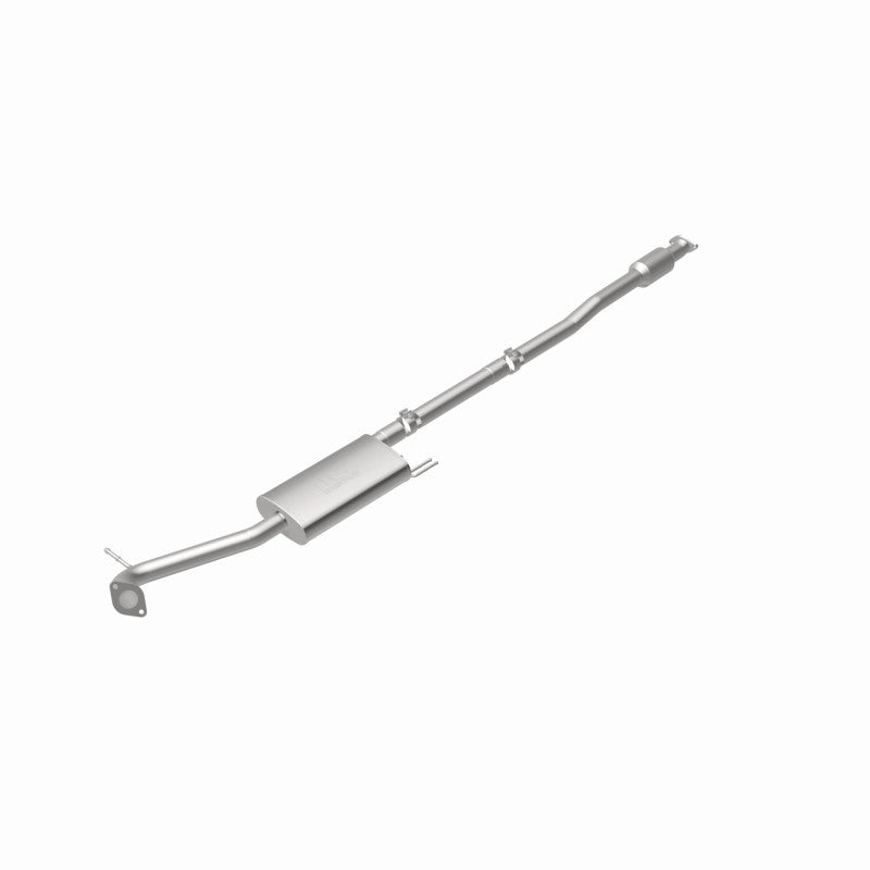 MagnaFlow 23-140 oem grade direct-fit catalytic converter, rear view of the turntable spin