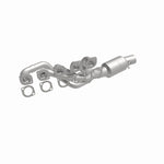 MagnaFlow 50420 hm grade manifold converter, front three-quarter view of the turntable spin