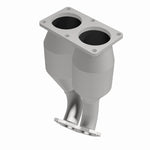 MagnaFlow 49103 oem grade direct-fit catalytic converter, rear view of the turntable spin