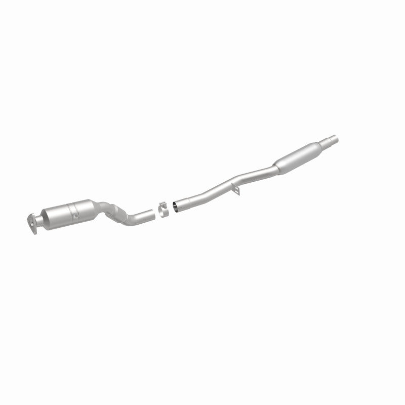 MagnaFlow 52133 oem grade direct-fit catalytic converter, front three-quarter view of the turntable spin