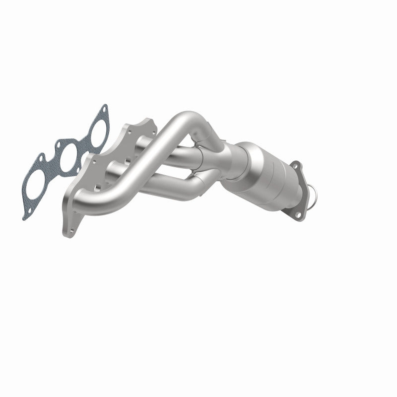 MagnaFlow 51198 oem grade manifold converter, opposite front three-quarter view of the turntable spin