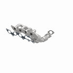 MagnaFlow 50391 hm grade manifold converter, opposite front three-quarter view of the turntable spin